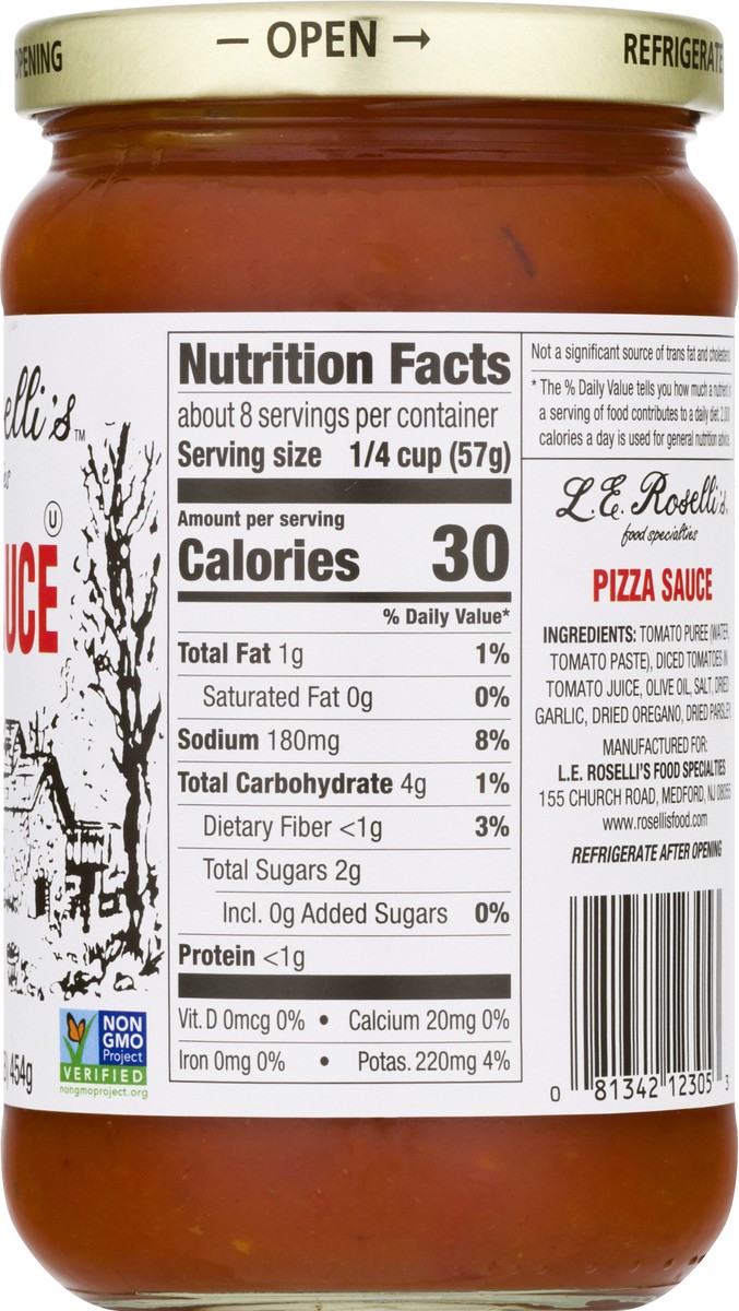 slide 10 of 12, LE Rosellis Gluten Free Pizza Sauce 16 oz, 16 oz