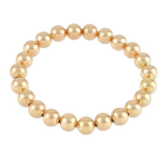 slide 1 of 3, 8mm Gold Round Beaded Charm Bracelet By Bead Landing, 8mm