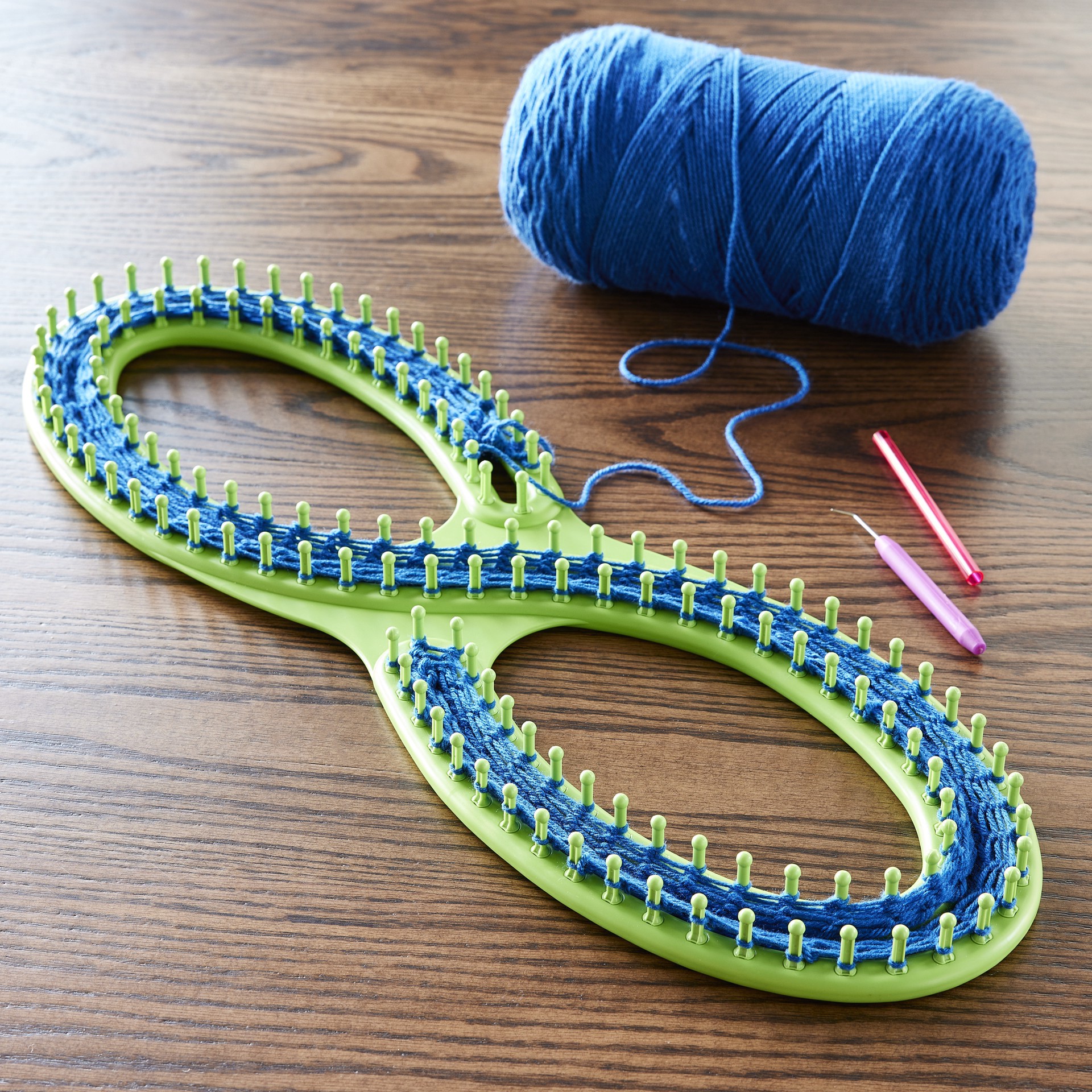 slide 6 of 7, Knit Quick Infinity Loom By Loops & Threads, 25.6 in x 8.2 in x 1.2 in