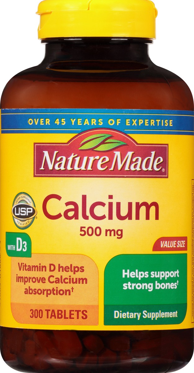 slide 1 of 9, Nature Made Value Size 500 mg Tablets Calcium 300 ea, 300 ct