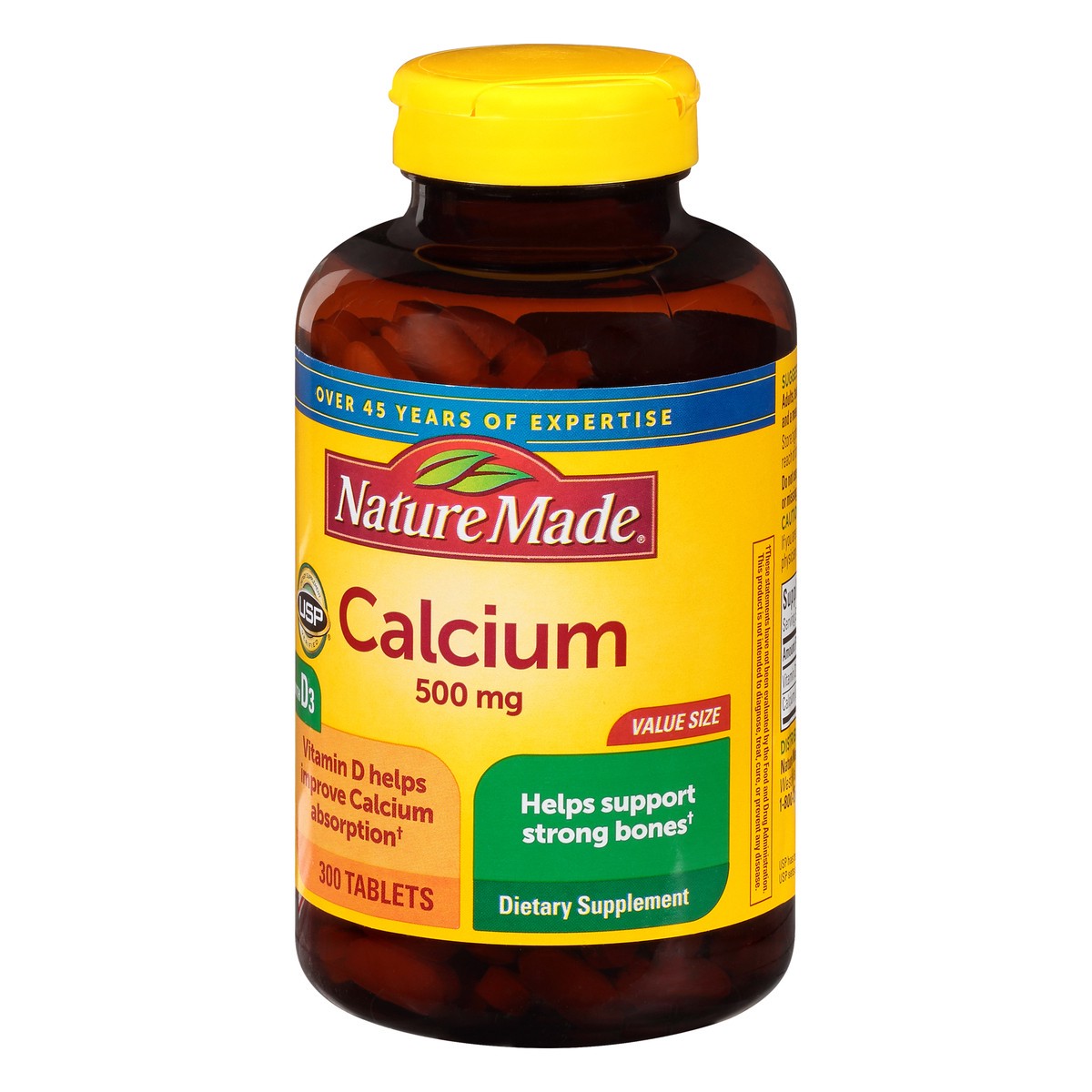 slide 5 of 9, Nature Made Value Size 500 mg Tablets Calcium 300 ea, 300 ct