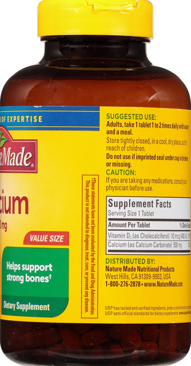 slide 4 of 9, Nature Made Value Size 500 mg Tablets Calcium 300 ea, 300 ct