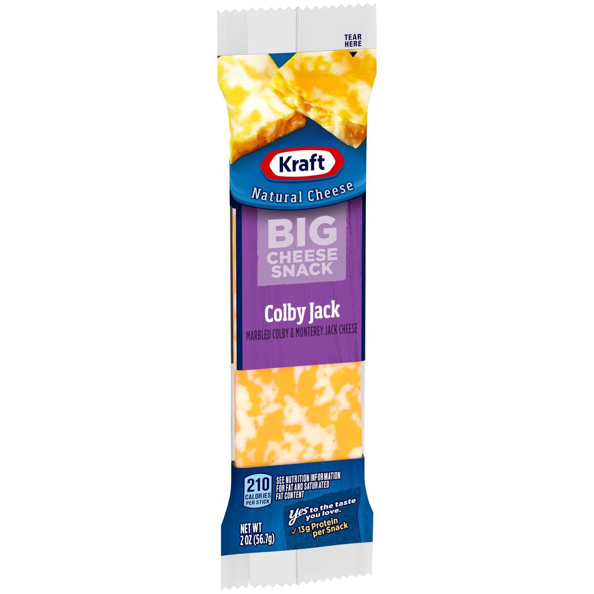 slide 3 of 8, Kraft Colby & Monterey Jack Marbled Big Cheese Snack Bar, 2 oz Stick, 2 oz