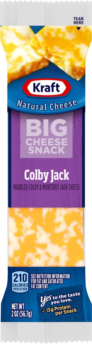 slide 6 of 8, Kraft Colby & Monterey Jack Marbled Big Cheese Snack Bar, 2 oz Stick, 2 oz