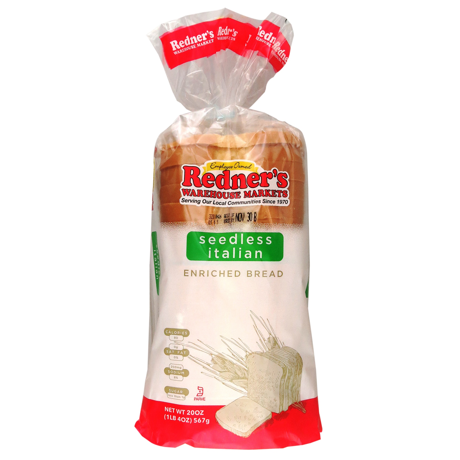 slide 1 of 1, Redner's Italian Bread, 20 oz