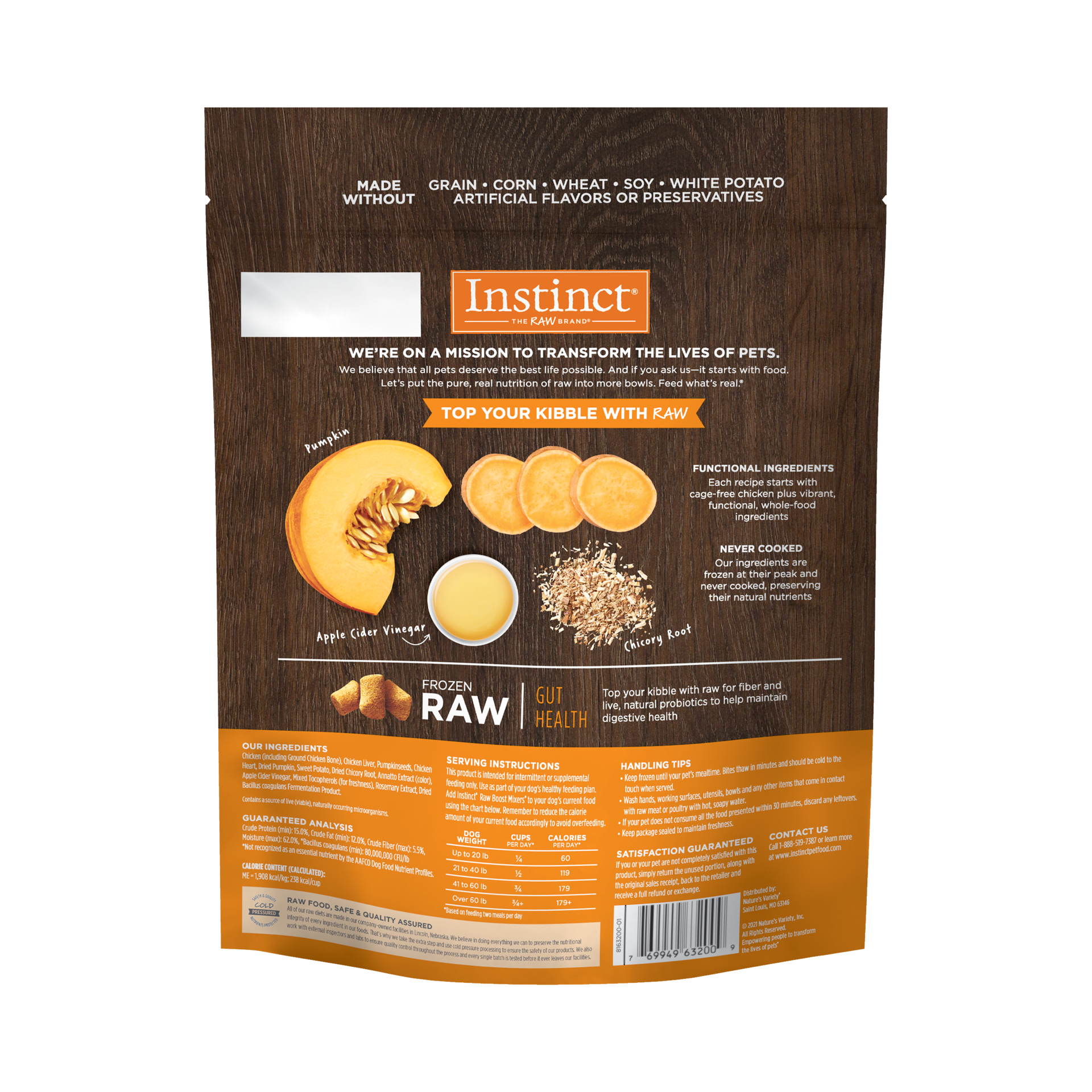 slide 2 of 2, Instinct Raw Boost Mixers Gut Health Frozen Dog Food Topper, 1.25 lb. Bag, 1.25 lb