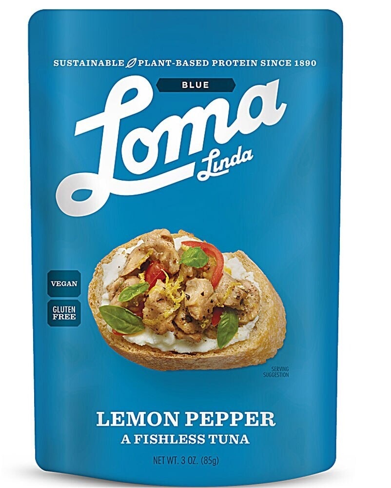 slide 1 of 1, Loma Linda Blue Lemon Pepper Fishless Tuna, 3 oz