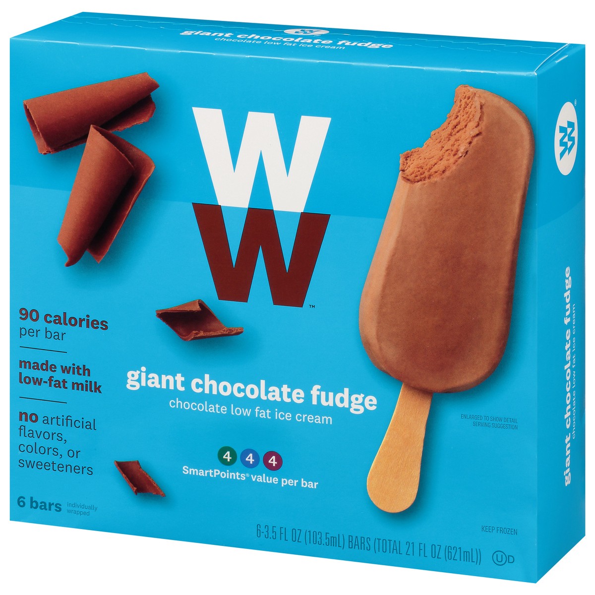 slide 10 of 14, WW Giant Chocolate Fudge Ice Cream Bars 6 - 3.5 fl oz Bars, 6 ct