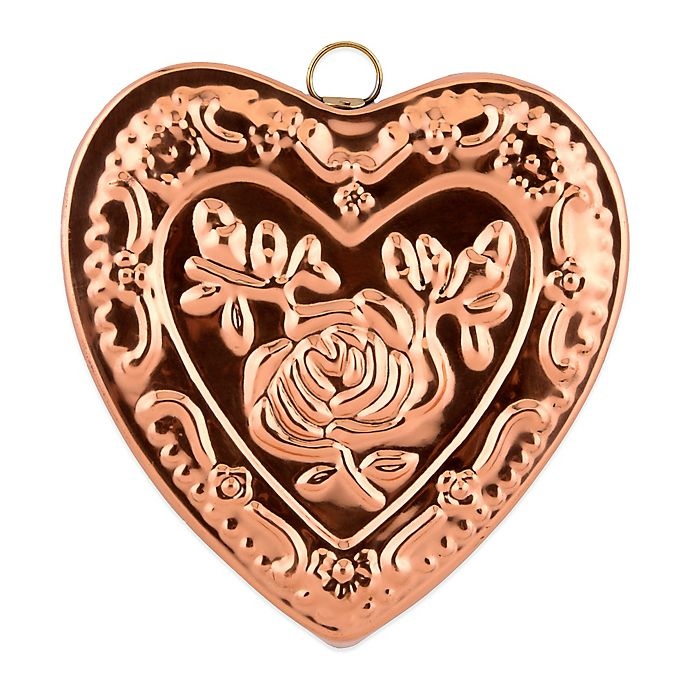 slide 1 of 1, Old Dutch International Solid Copper Heart Rose Gelatin Mold, 1 ct