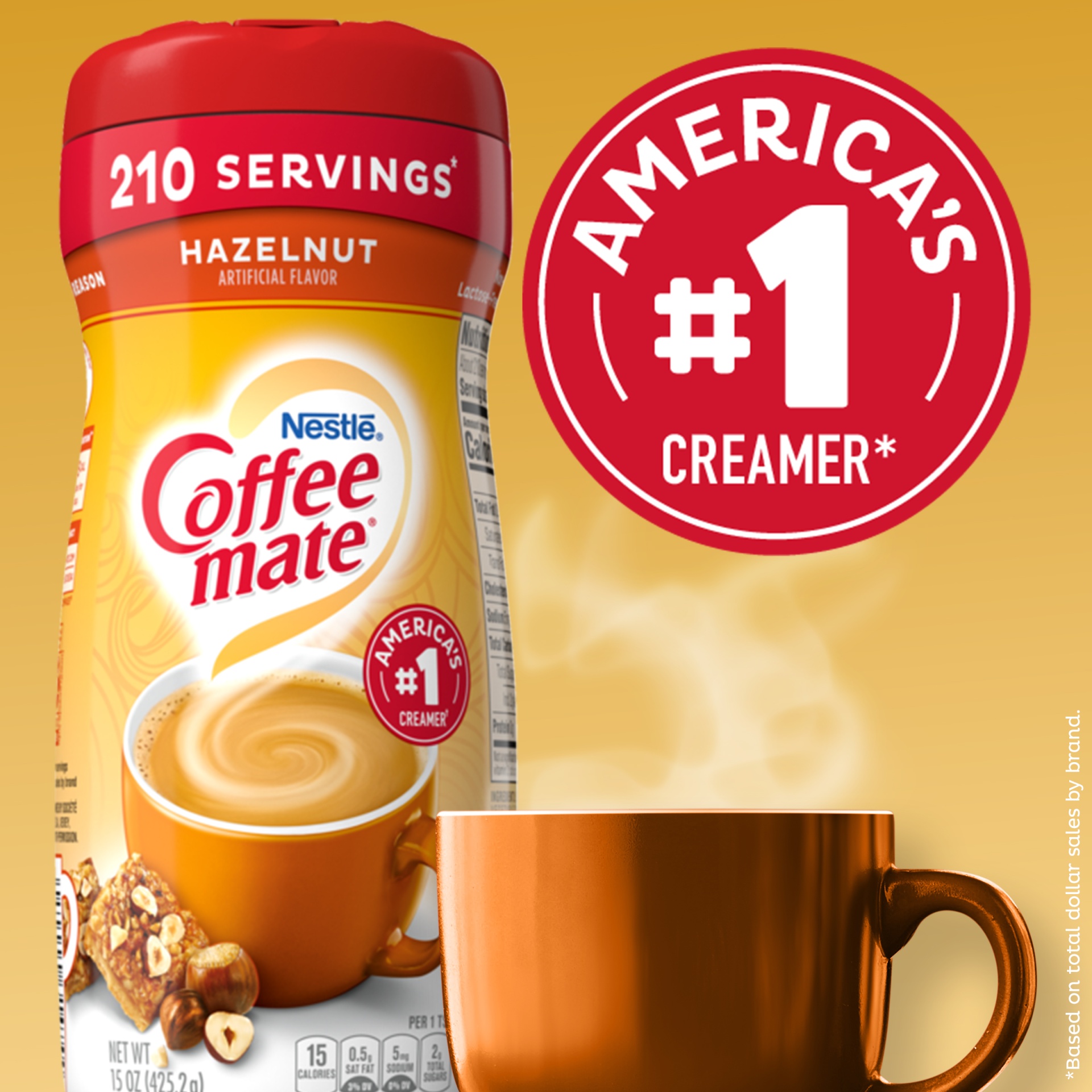 slide 3 of 6, Coffee-Mate Hazelnut Coffee Creamer, 15 oz