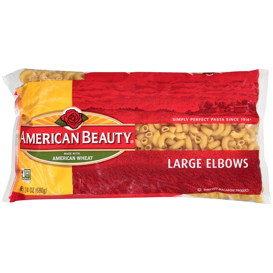 slide 1 of 6, American Beauty Large Elbow Pasta, 24 oz