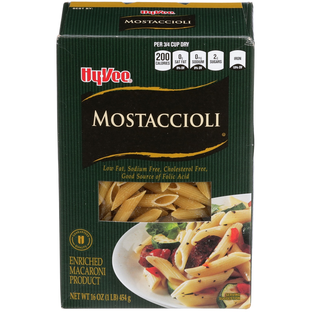 slide 1 of 1, Hy-vee Enriched Macaroni Product, Mostaccioli, 16 oz