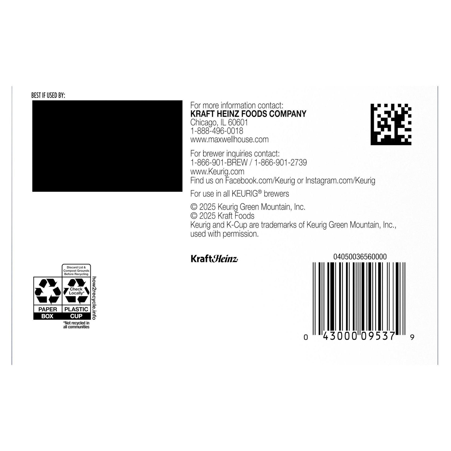 slide 5 of 7, Maxwell House Decaf House Blend Medium Roast K-Cup Coffee Pods, 10 ct Box, 10 ct