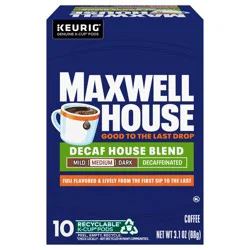 Maxwell House Decaf House Blend Medium Roast K-Cup Coffee Pods, 10 ct Box