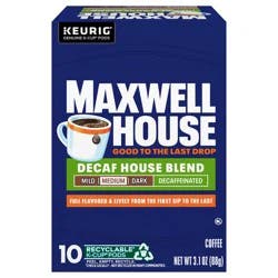 Maxwell House Decaf House Blend Medium Roast K-Cup Coffee Pods, 10 ct Box