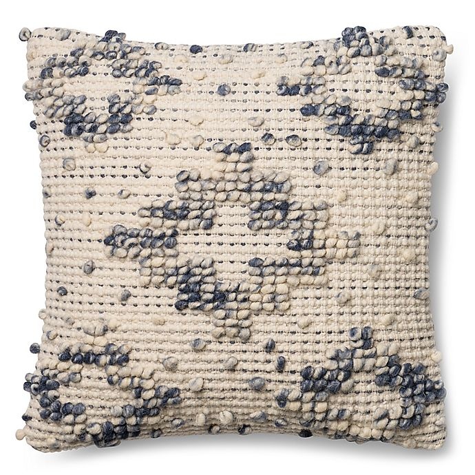 slide 1 of 1, Magnolia Home by Joanna Gaines LexiSquare Throw Pillow - Blue/Ivory, 1 ct