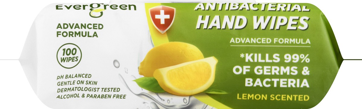 slide 5 of 11, Evergreen Antibacterial Lemon Scented Hand Wipes 100 ea, 100 ct