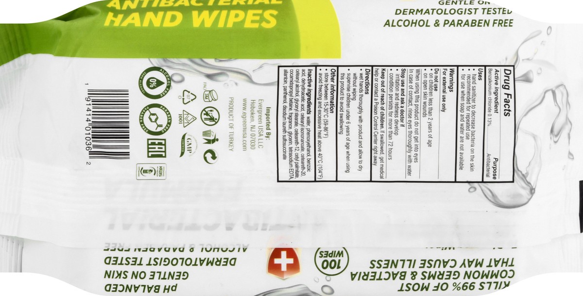 slide 7 of 11, Evergreen Antibacterial Lemon Scented Hand Wipes 100 ea, 100 ct