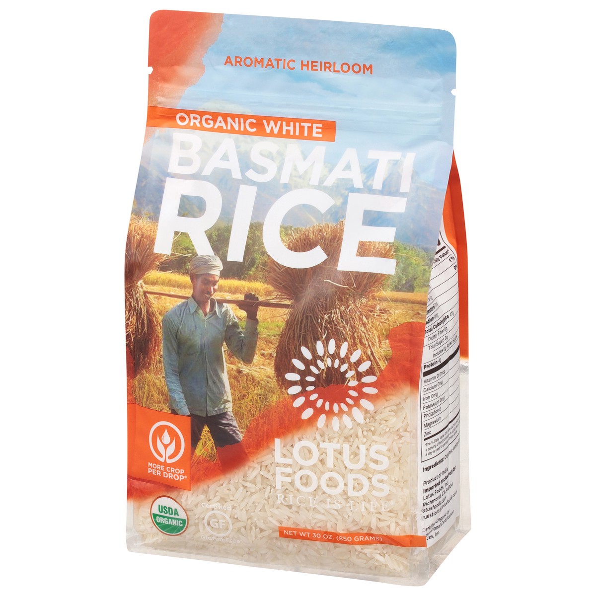 slide 7 of 9, Lotus Foods Organic White Basmati Rice 30 oz, 30 oz