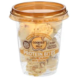 Cookies-n-Milk Ready to Eat Protein Bites Caramel Almond with Sea Salt Cookie Dough