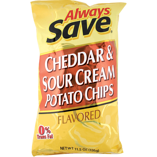 slide 1 of 1, Always Save Cheddar & Sour Cream Potato Chips, 10 oz