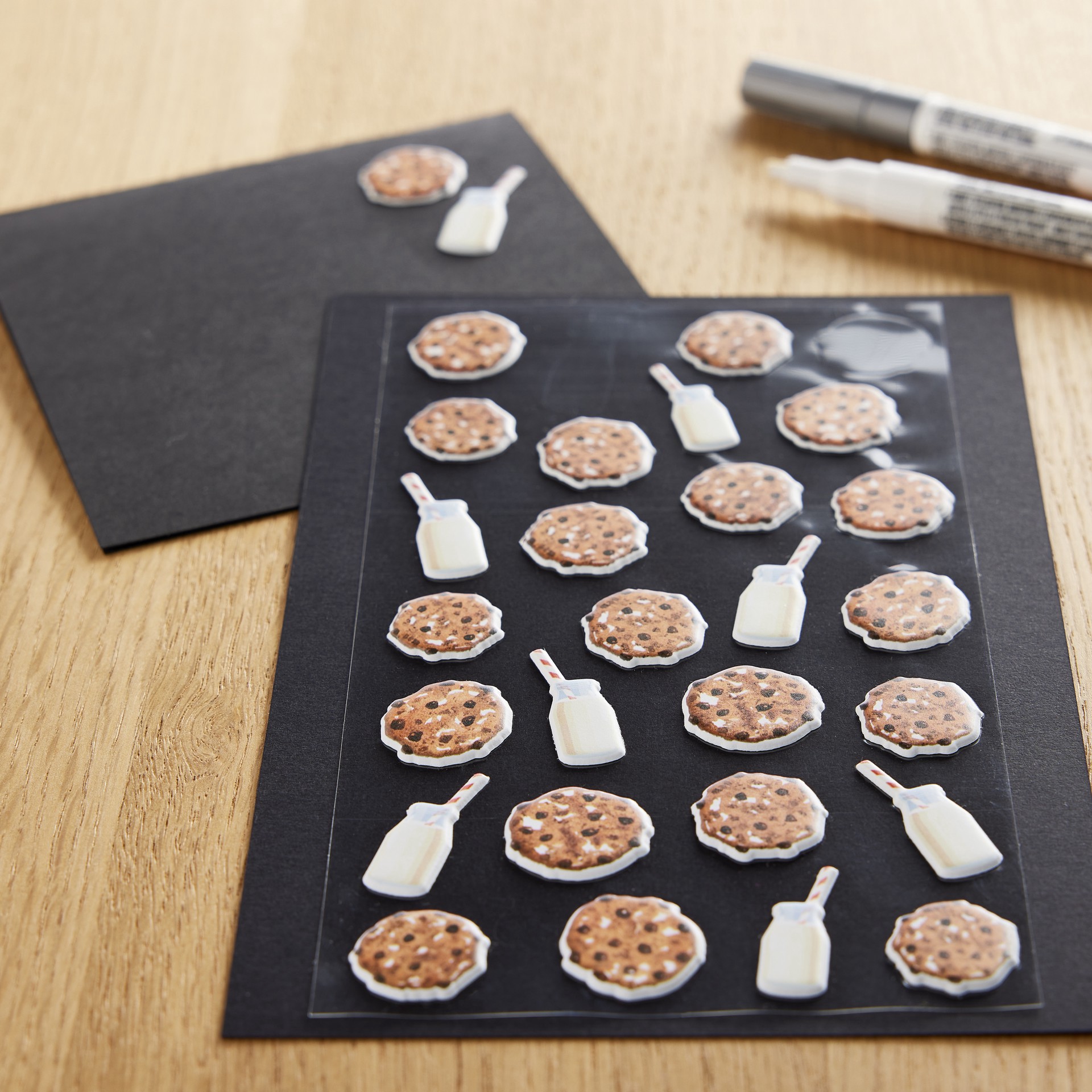 slide 4 of 4, Cookies & Milk Puffy Stickers By Recollections, 4 in x 8.5 in