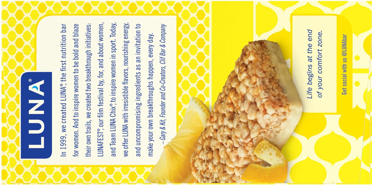slide 5 of 9, LUNA Bar - LemonZest Flavor - Gluten Free Snack Bars - Non-GMO - Protein Bars - Made with Organic Oats - Value Pack (12 Pack), 12 ct