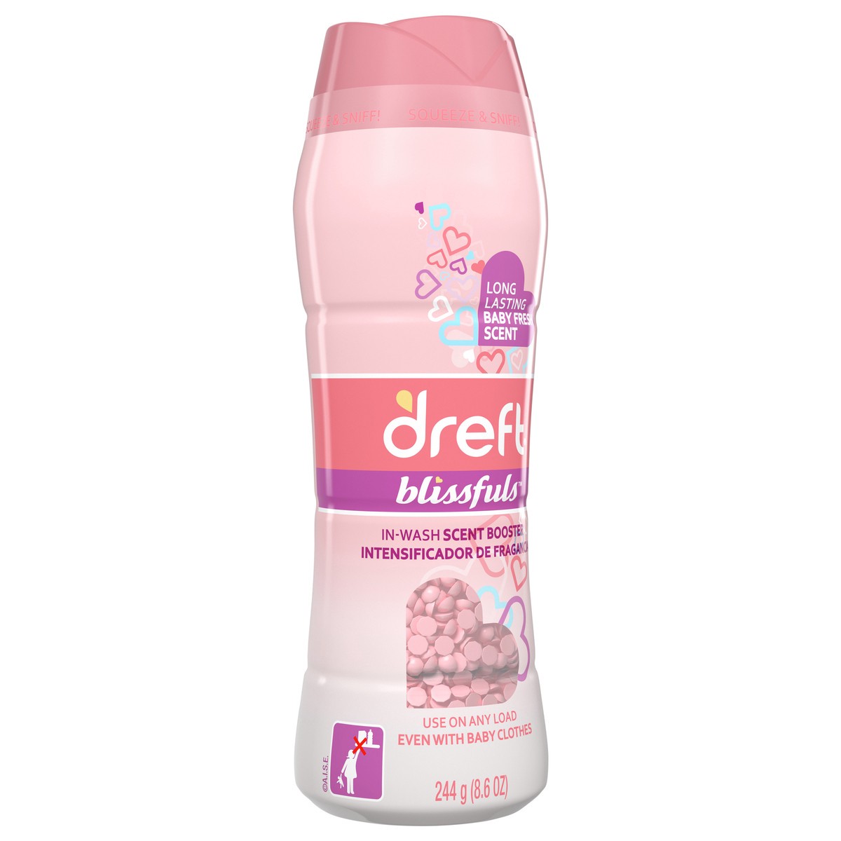 slide 2 of 4, Dreft Blissfuls In-Wash Scent Booster Beads, Baby Fresh, 8.6 oz, 8.6 oz