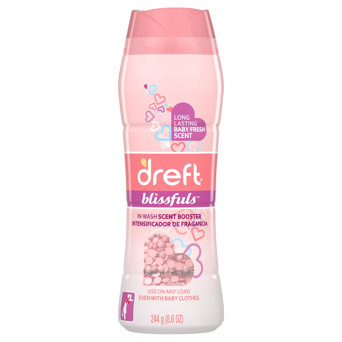 slide 1 of 4, Dreft Blissfuls In-Wash Scent Booster Beads, Baby Fresh, 8.6 oz, 8.6 oz