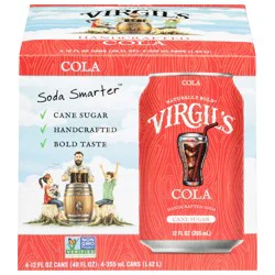 Virgil's Smarter Cola Soda, 4 x 12 fl oz Cans