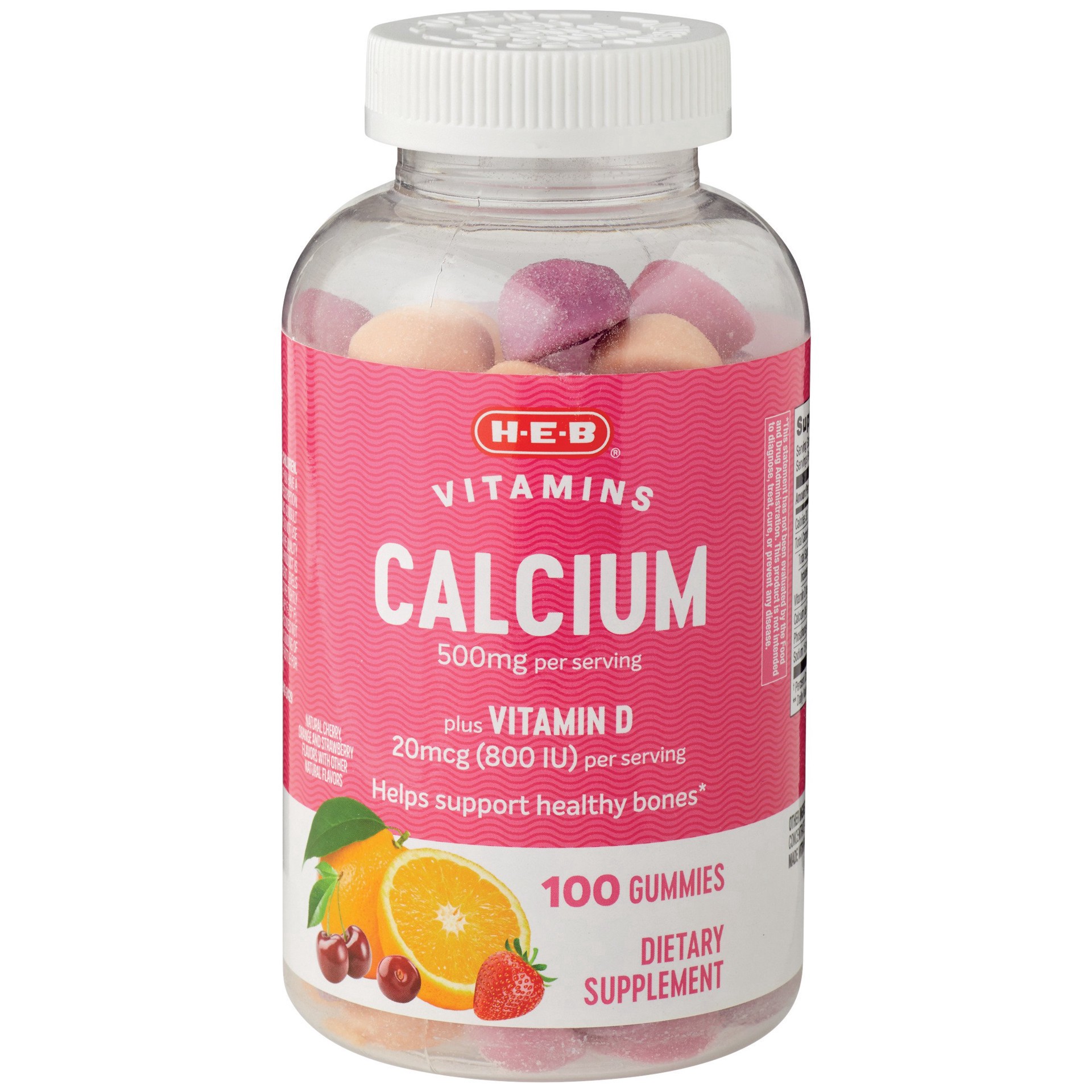 slide 1 of 1, H-E-B Calcium 500 mg Adult Gummies, 100 ct