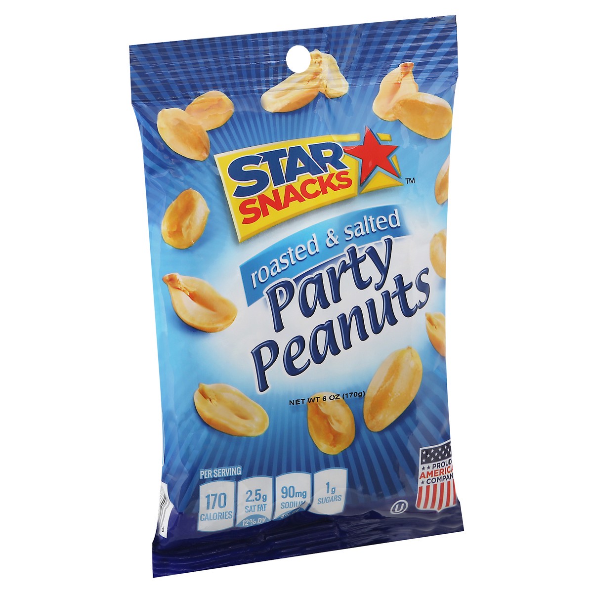 slide 2 of 9, Star Snacks Roasted & Lightly Salted Party Peanuts, 4.5 Oz., 1 ct