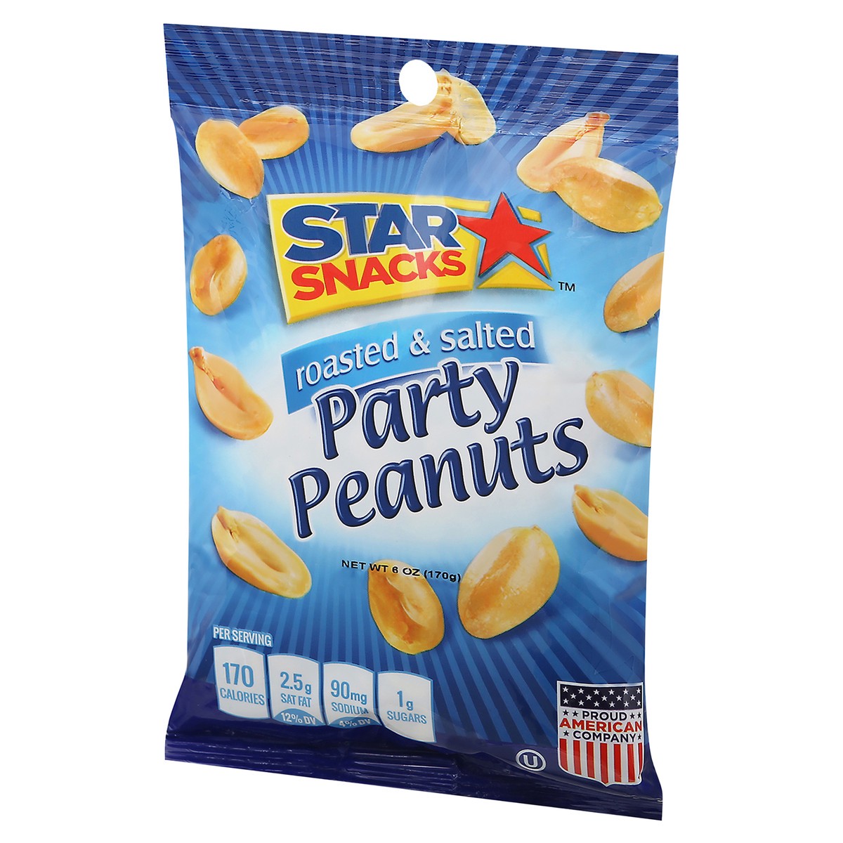 slide 3 of 9, Star Snacks Roasted & Lightly Salted Party Peanuts, 4.5 Oz., 1 ct