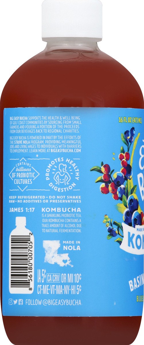 slide 3 of 6, Big Easy Bucha Basin Blues Kombucha - 16 oz, 16 oz