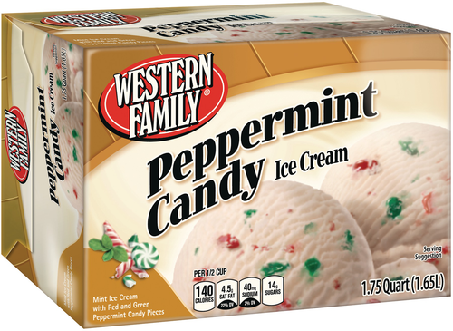 slide 1 of 1, Western Family Peppermint Candy Ice Cream, 1.75 qt