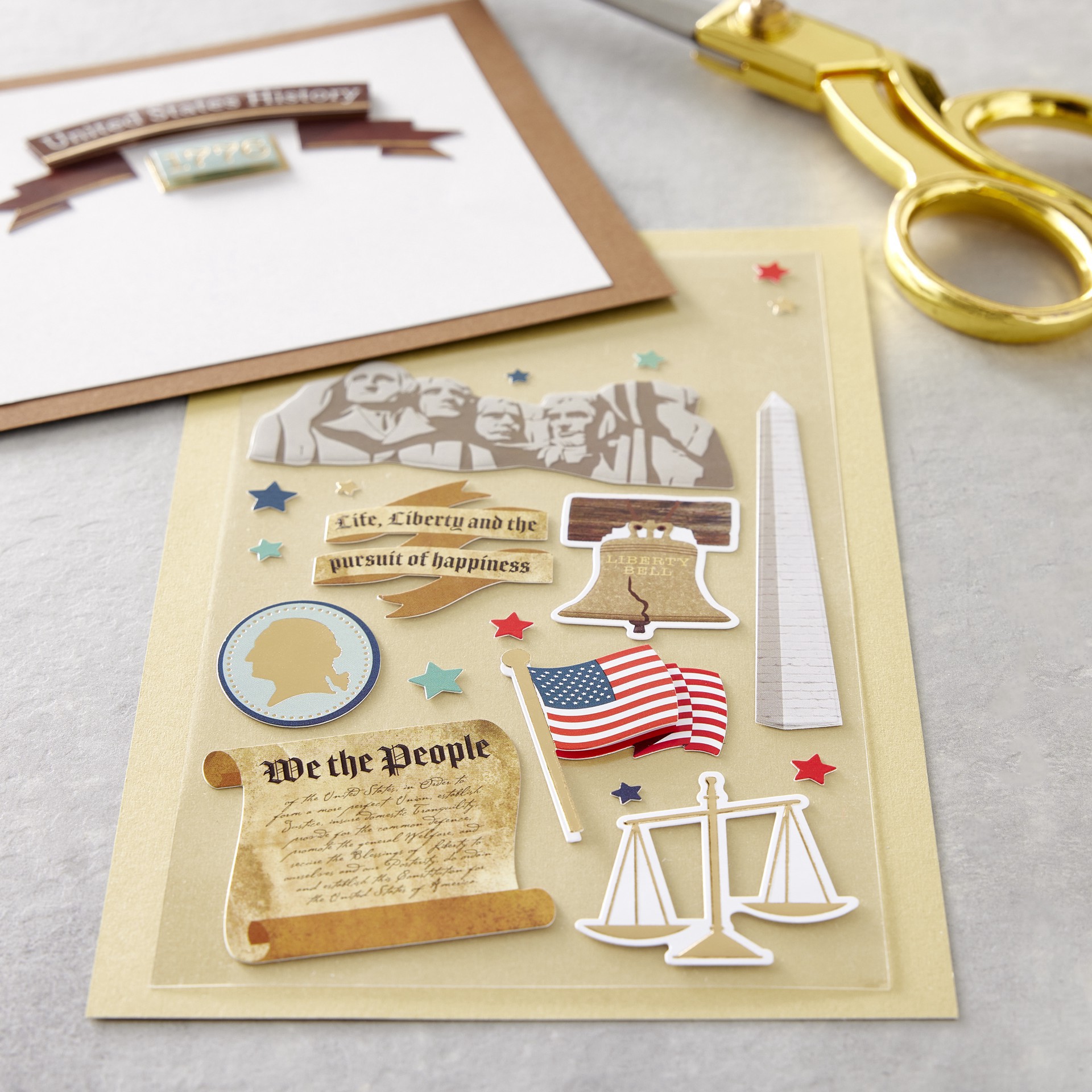 slide 3 of 4, U.s. History Dimensional Stickers By Recollections, 3.875 in x 7 in