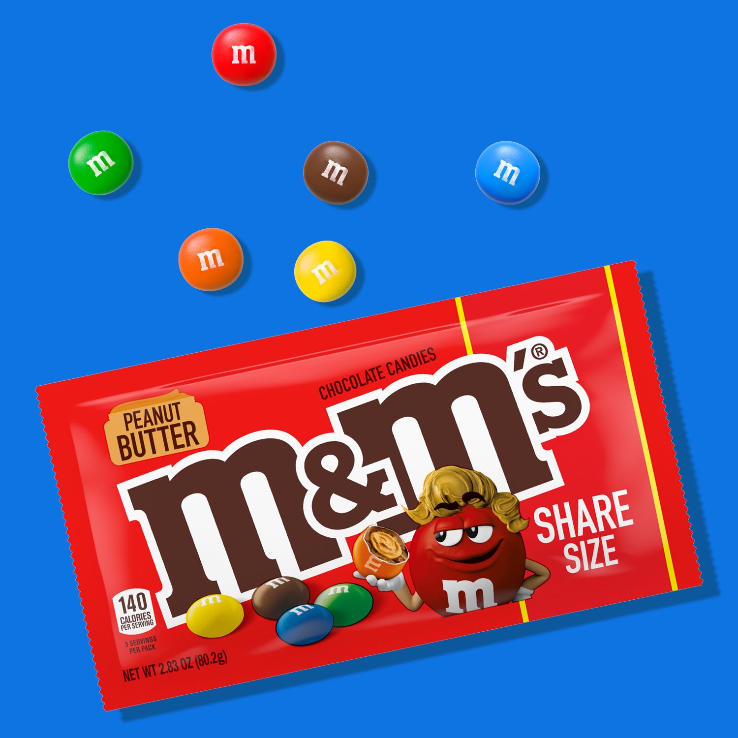 slide 8 of 8, M&M's Peanut Butter Share Size Chocolate Candies - 2.83oz, 2.83 oz