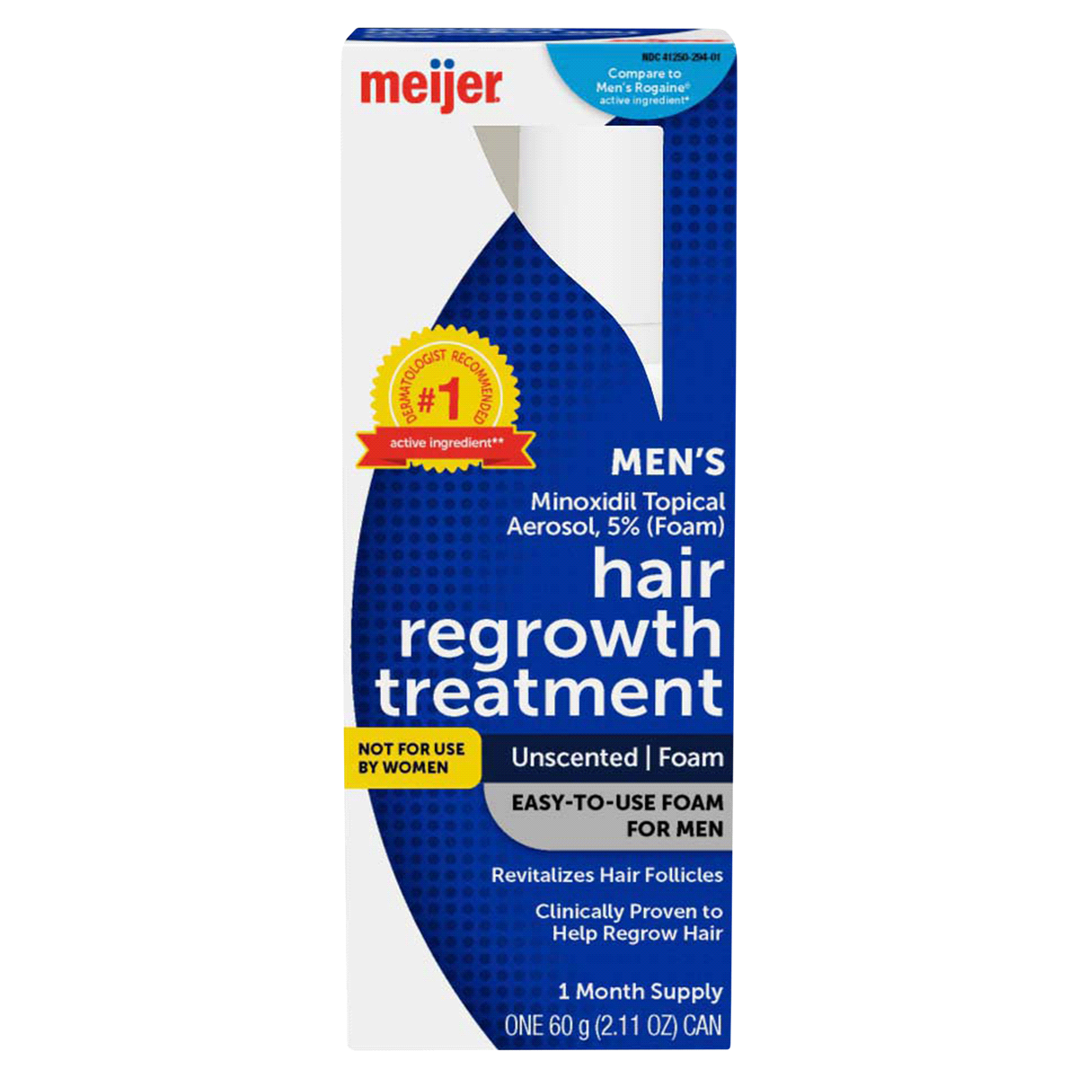 slide 1 of 5, Meijer Men's Minoxidil Topical Aerosol 5% (Foam) Hair Regrowth Treatment, 2.11 oz