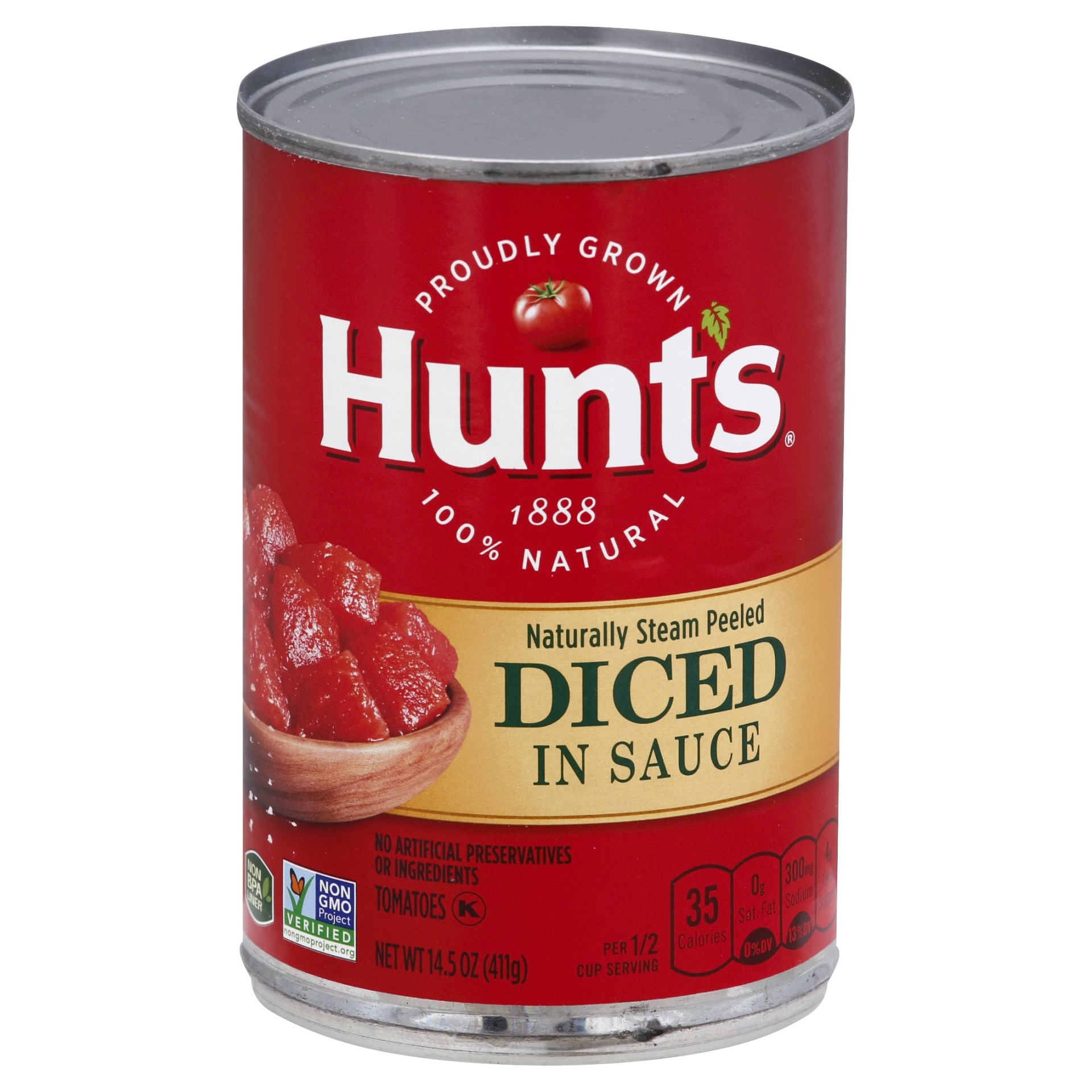 slide 1 of 2, Hunt's Tomatoes Diced In Sauce, 14.5 oz