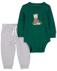 Carter's Baby 2-Piece Bear Hooded Bodysuit Pant Set Multi 18M