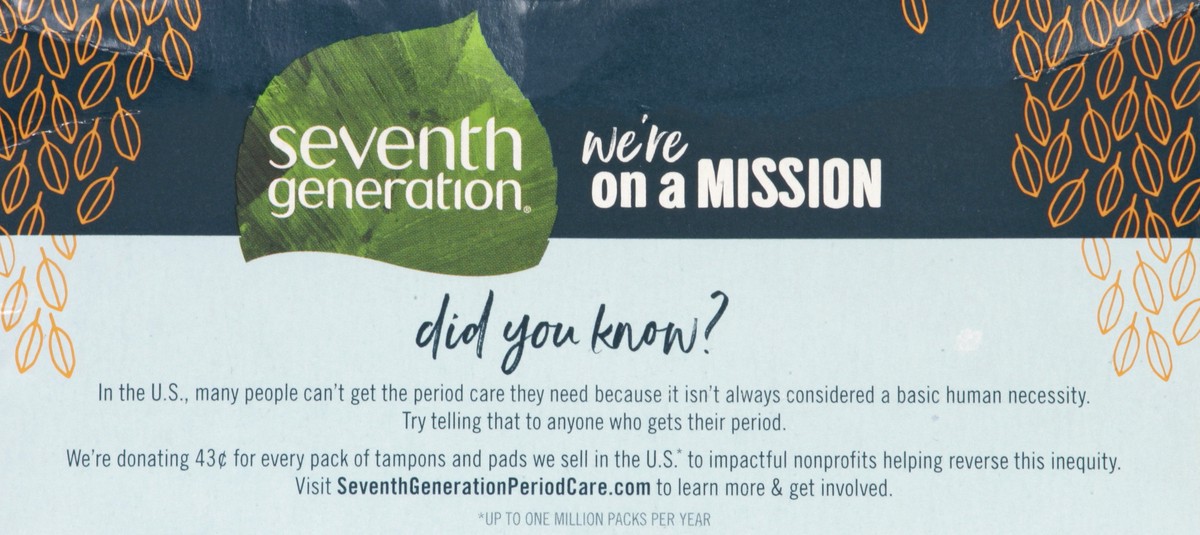 slide 3 of 9, Seventh Generation Pantiliners Pads Light Absorbency, 50 count, 50 ct