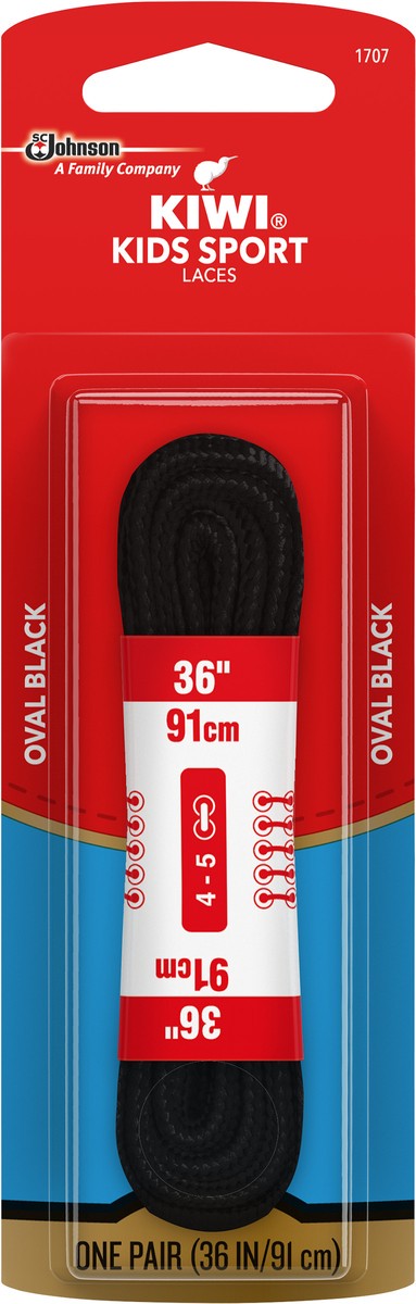 slide 5 of 5, Kiwi Black Oval Sport Lace 36", 1 ct