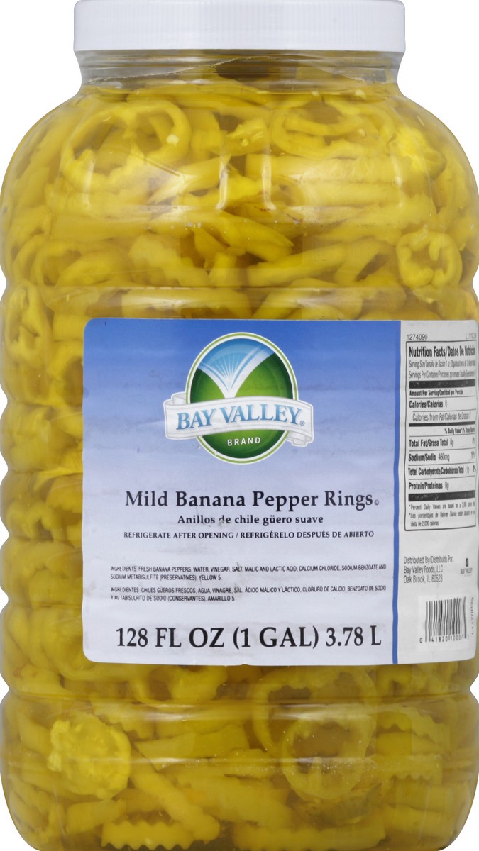 slide 2 of 2, Bay Valley Banana Pepper Rings 128 oz, 128 oz
