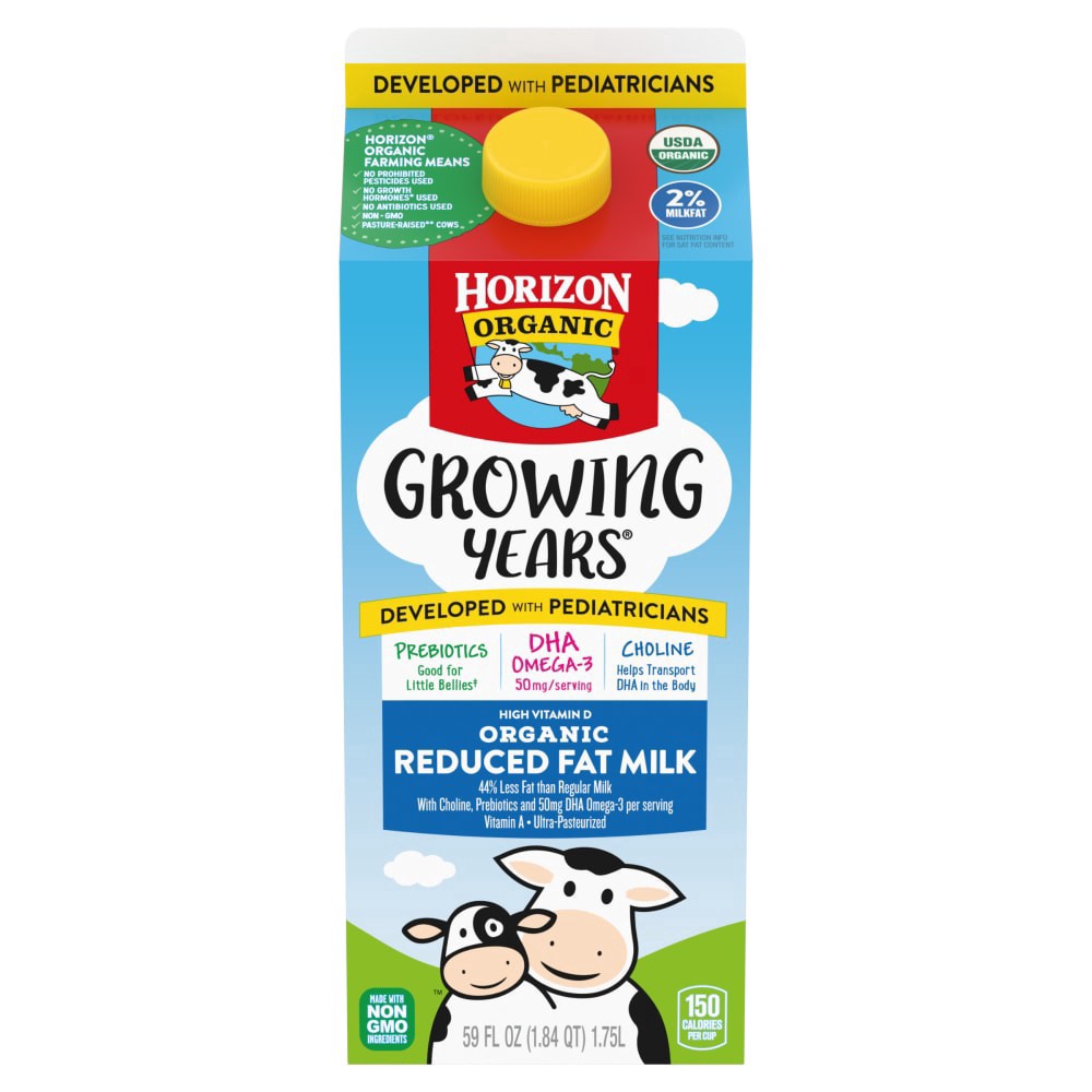 slide 1 of 5, Horizon Organic® Growing Years® 2% Milk with DHA Omega-3, 59 fl oz