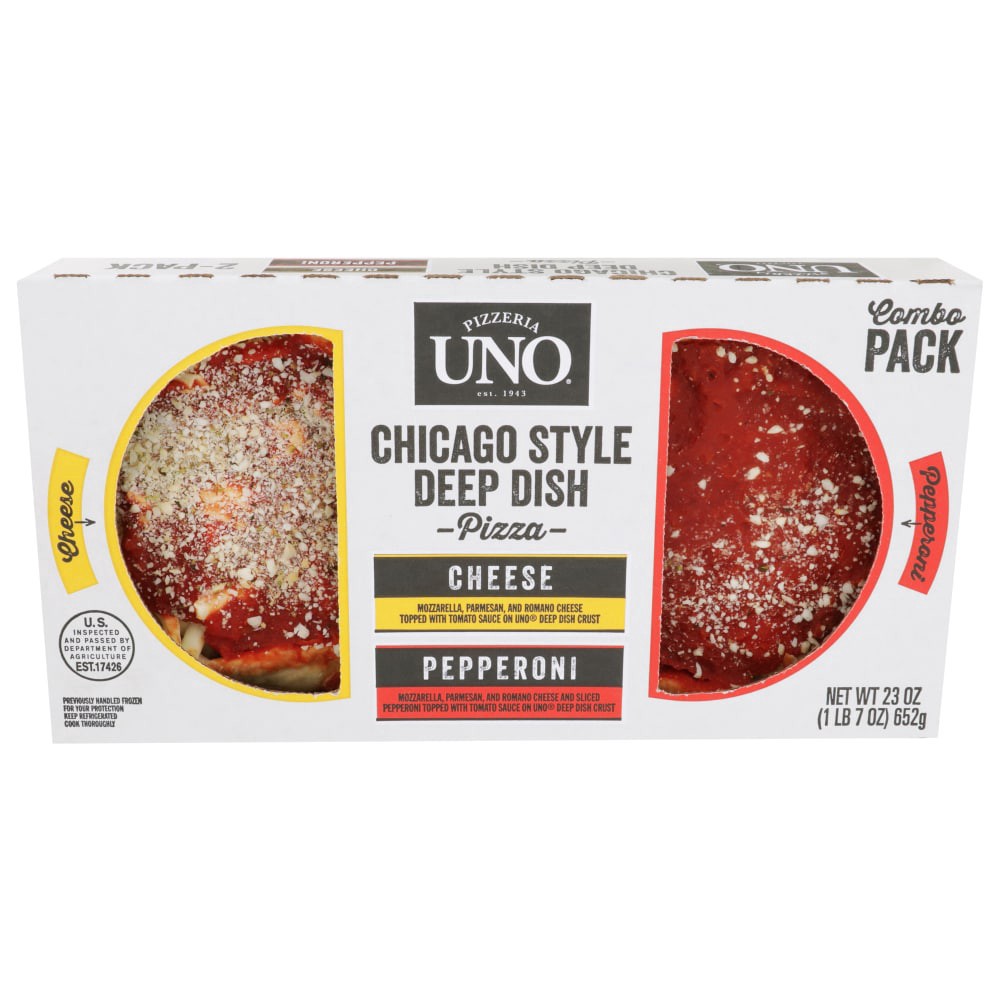 slide 2 of 3, Uno® 6in Chicago Style Deep Dish Cheese and Pepperoni Pizza, 2 ct; 11.5 oz