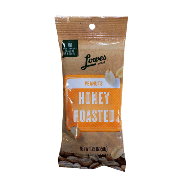 slide 1 of 1, Lowes Foods Honey Roasted Peanuts Snack Size, 1.75 oz