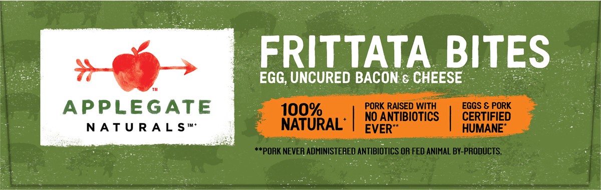 slide 9 of 11, Applegate Naturals Egg, Uncured Bacon and Cheese Frittata Bites, 4 ct