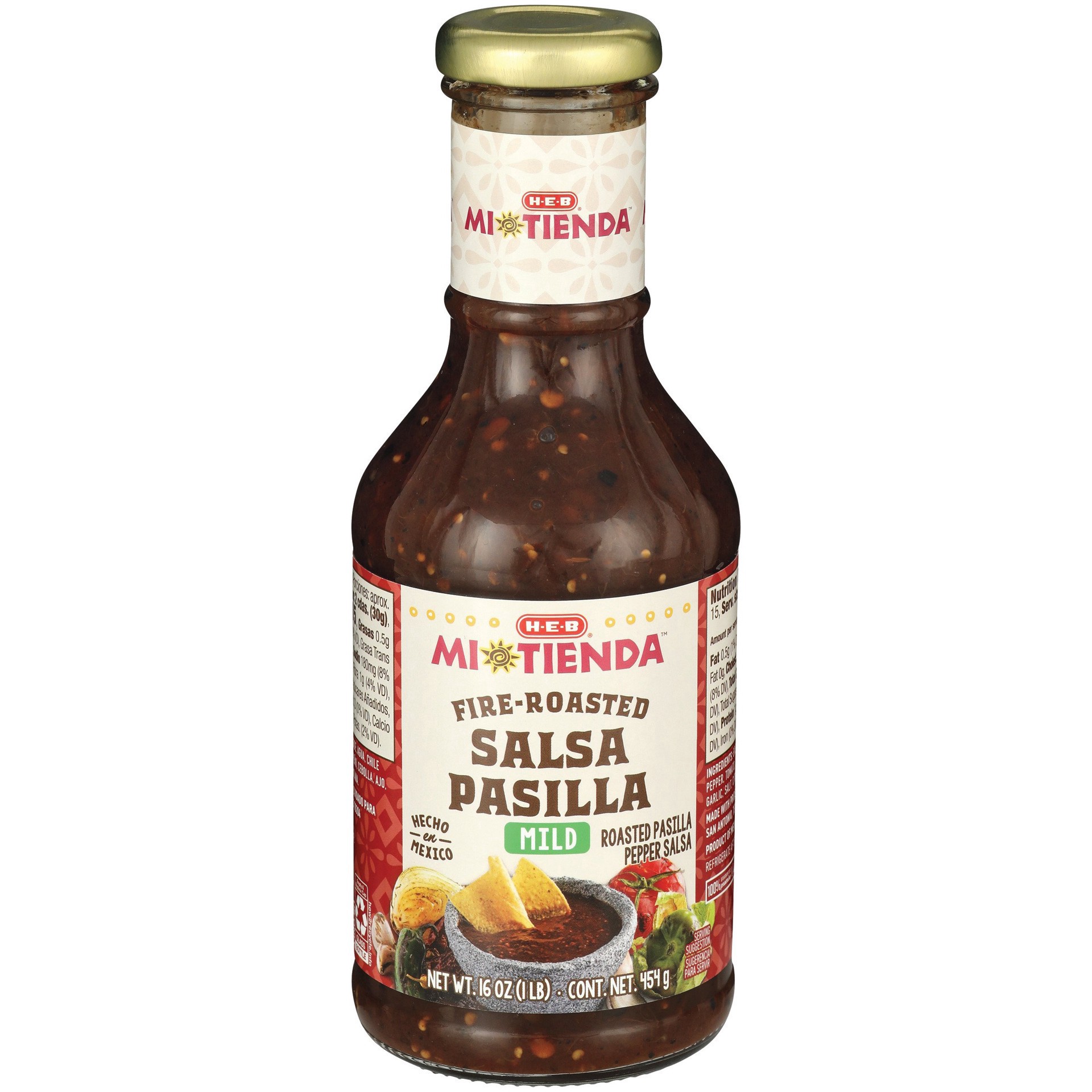 slide 1 of 1, H-E-B Mi Tienda Fire-Roasted Salsa Pasilla – Mild, 16 oz