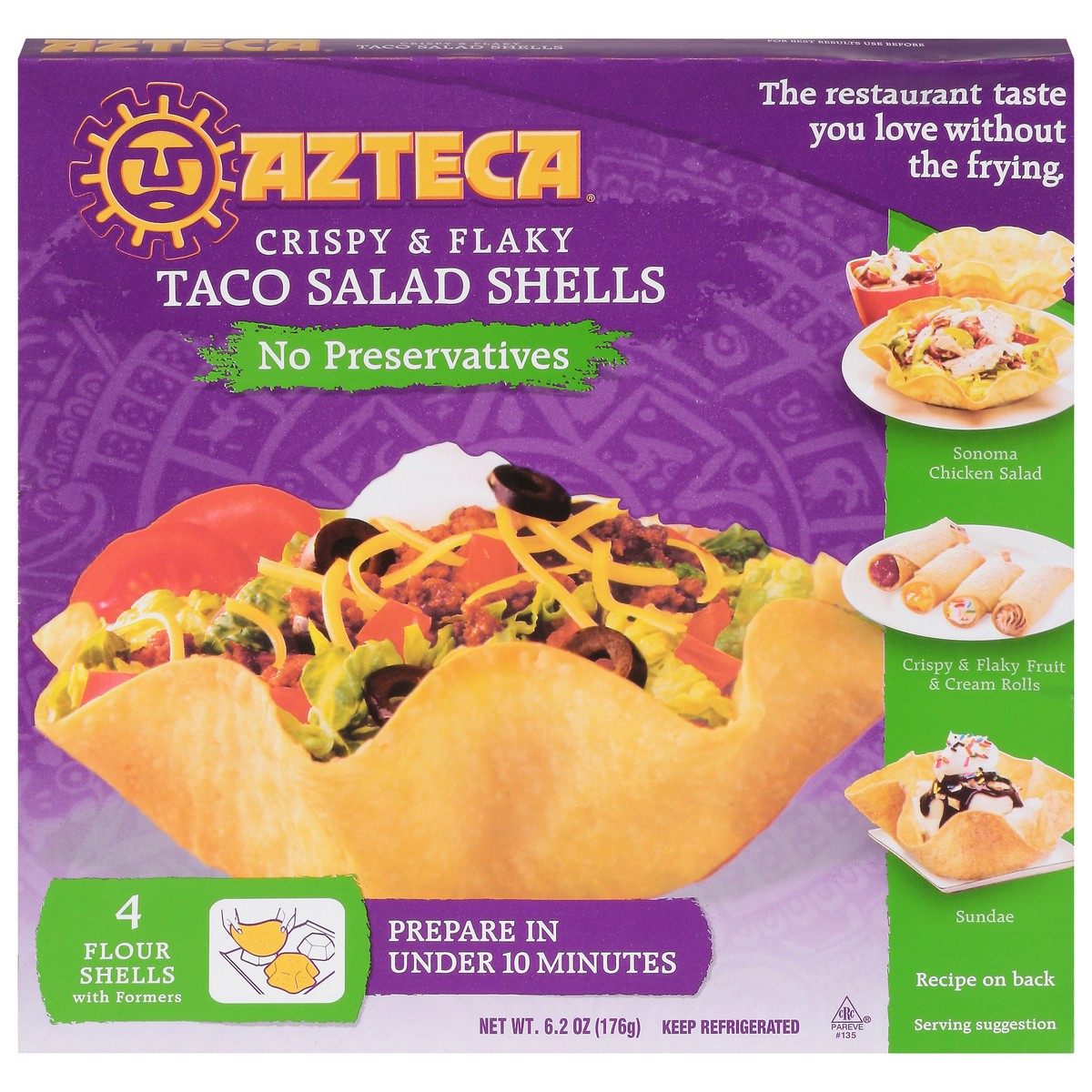 slide 1 of 12, Azteca Salad Shell 4 Count, 4 ct