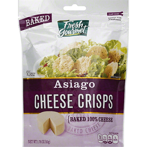 slide 2 of 2, Fresh Gourmet Baked Asiago Cheese Crisps, 1.76 oz